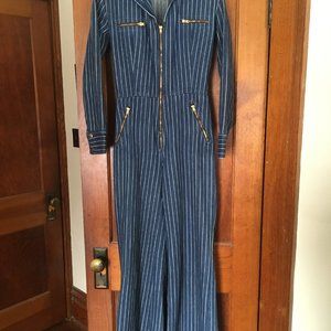 1970s Pinstriped Jumpsuit (S/M)